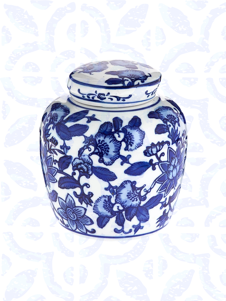 urnen - webshop rememberme - Urn Delfts Blauw - Sierlijke bloemen